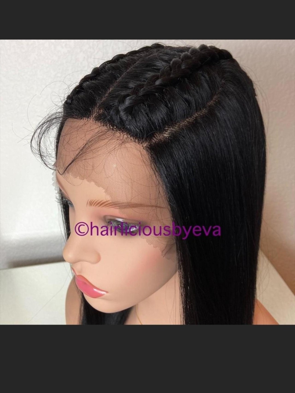 Brand New Black Lace Front Wig W/ Braids... 26in